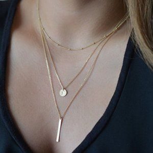 3/$20 New Triple Layer Gold Necklace